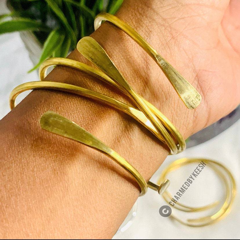 Punk Geometric Round Plated Iron Openwork Mesh Arm Cuff Set for Women