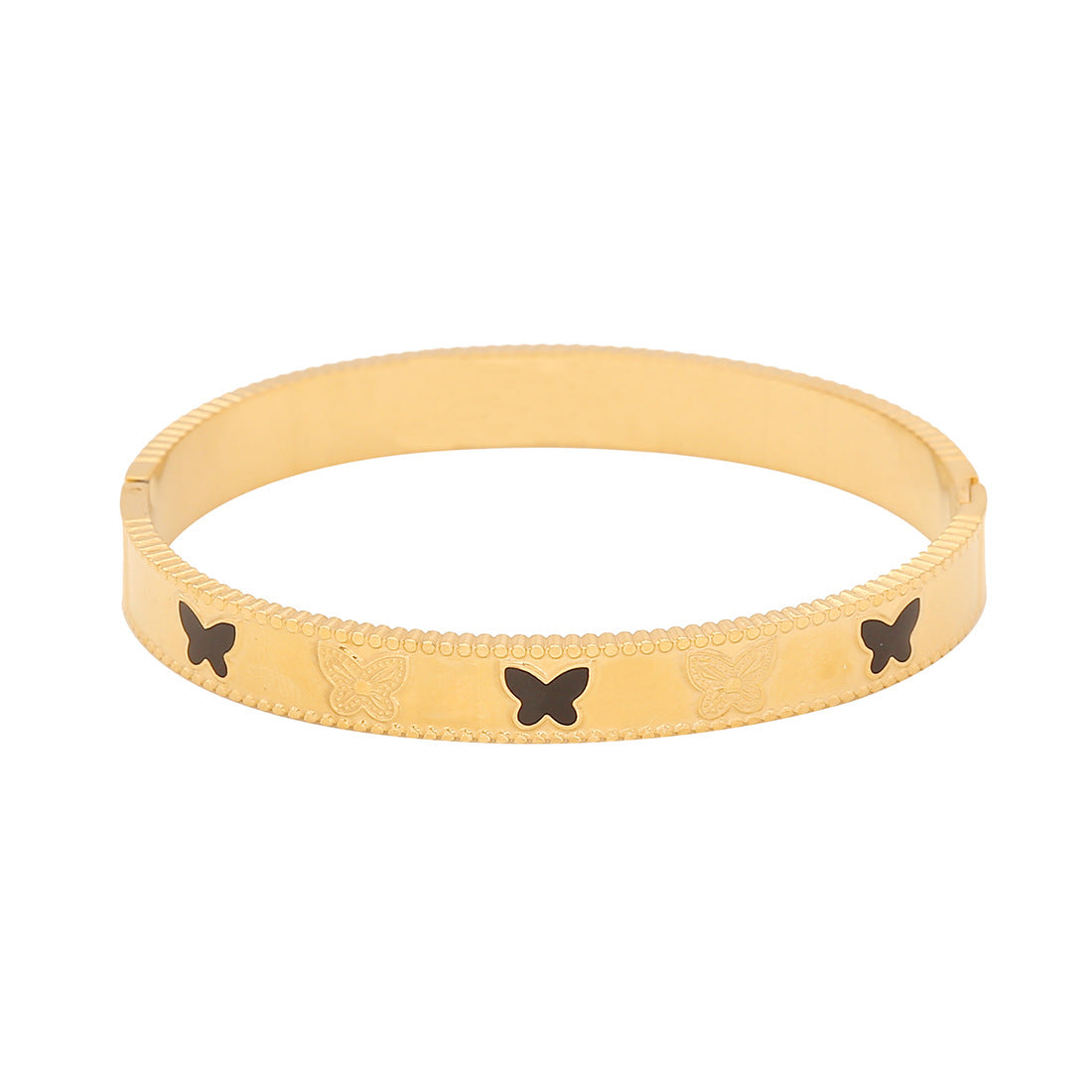 Bracciale Minimalista a Farfalla da Donna in Acciaio Inossidabile con Finitura Placcata