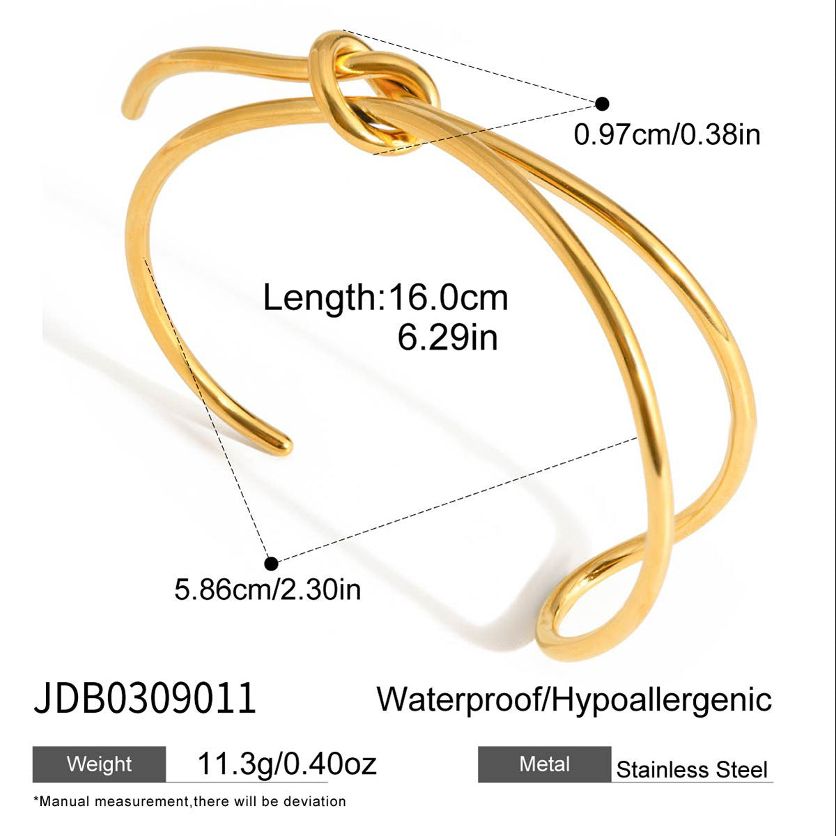 Bracciale rigido aperto geometrico lineare placcato oro 18 carati in acciaio inossidabile da donna