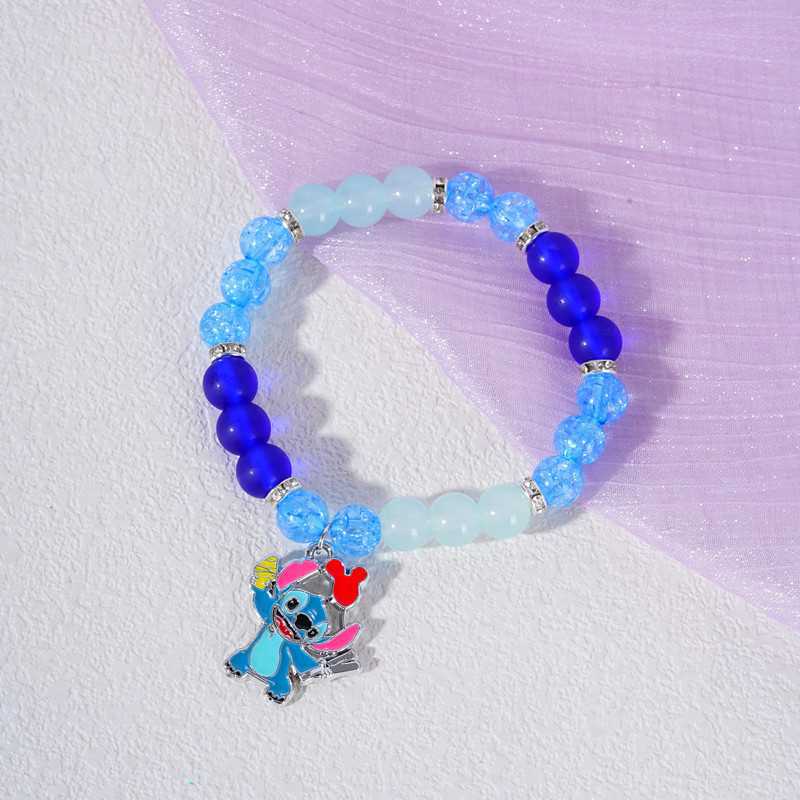 Bracciale per bambini fatto a mano con perline a forma di stella in resina, con design della Principessa Anna e accenti di cristallo