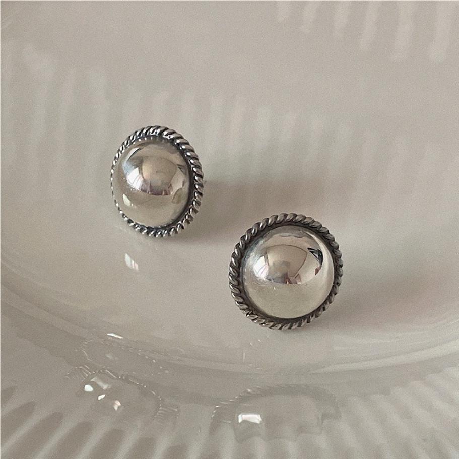 Minimalist Geometric Letter Shape 925 Sterling Silver Mirror-Finish Stud Earrings for Women