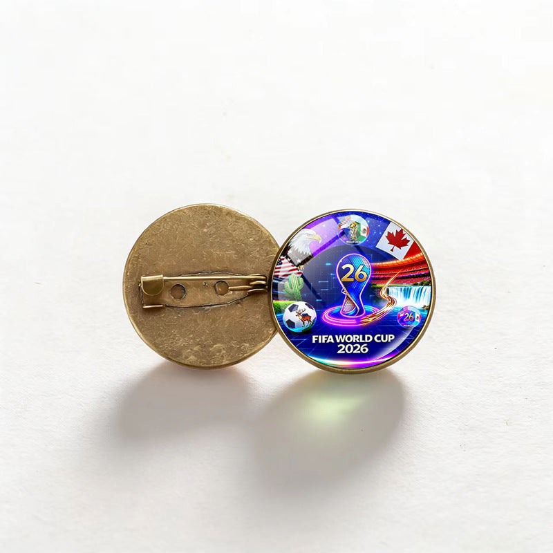 Vintage Bronze Plated Alloy Round Geometric Brooch Pin Unisex Fashion Accessory