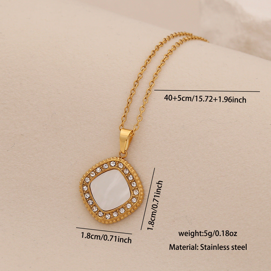 Fashionable Geometric Heart and Star Pendant Necklace in Stainless Steel with Full Rhinestone Accents