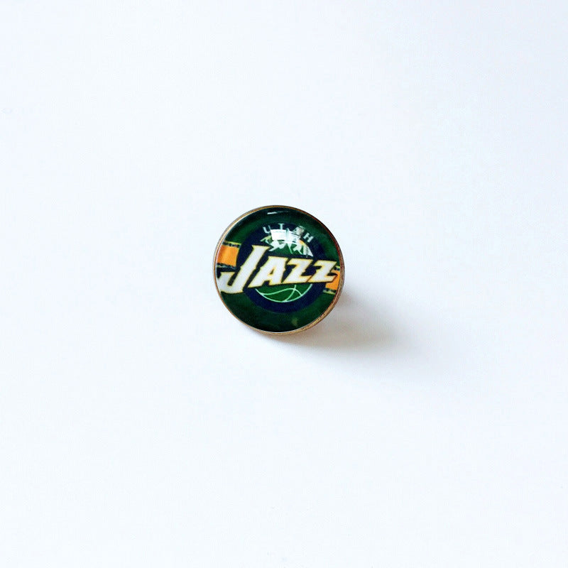 Pin de solapa metálico de equipos de baloncesto retro de la NBA - Insignia con gema vintage - Broche de Kobe Curry - Regalo para fans - Unisex