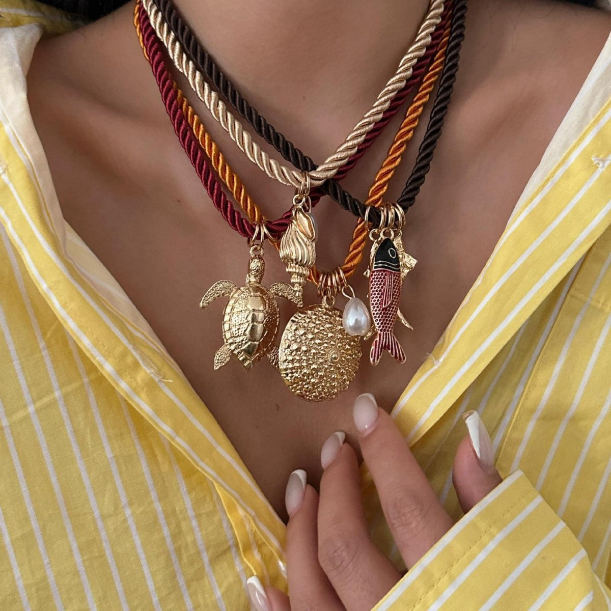 Casual Geometric Fish Turtle Shell Alloy Plated Pendant Necklace for Women