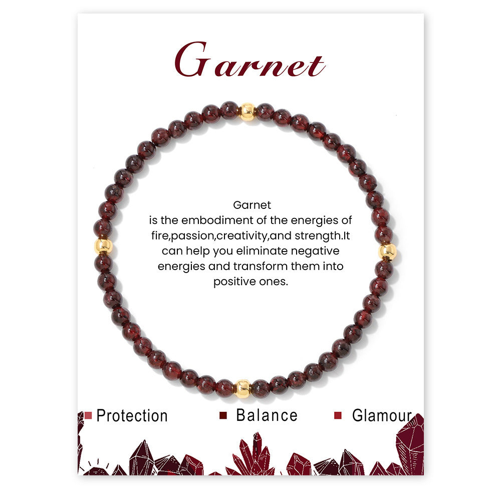 Vintage Geometric Amethyst Rose Quartz Beaded Bracelet for Women