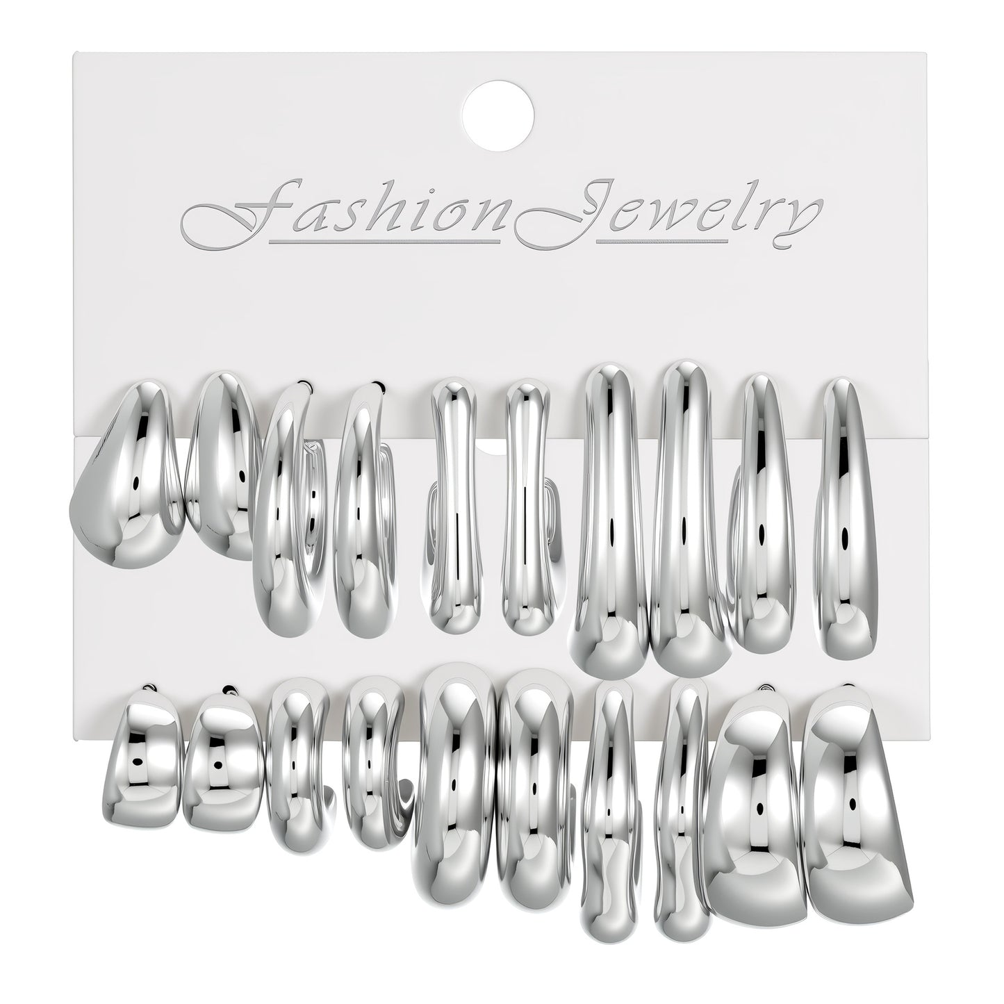 Elegant Business Geometric Round Resin Plated Earring Set for Women