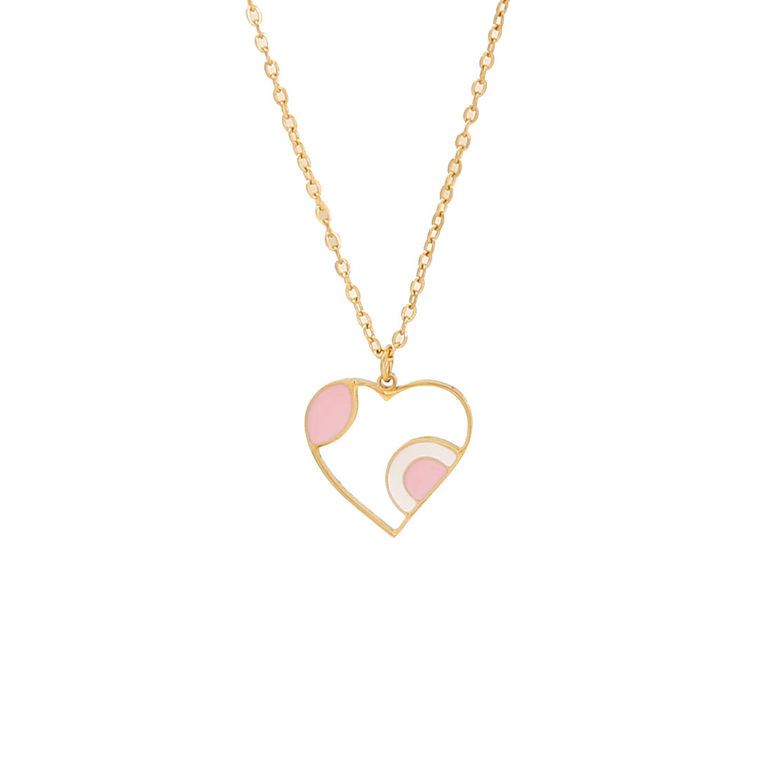 Collana alla Moda a Cuore Rosa con Fiori e Pendente a Farfalla in Acciaio Inossidabile da Donna