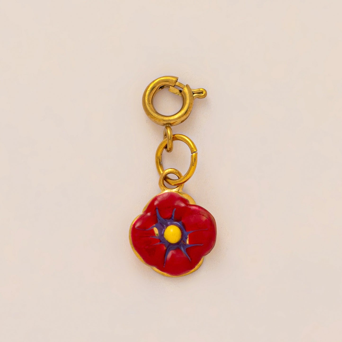 Vintage 18K Gold Plated Stainless Steel Animal Flower Charm Bar