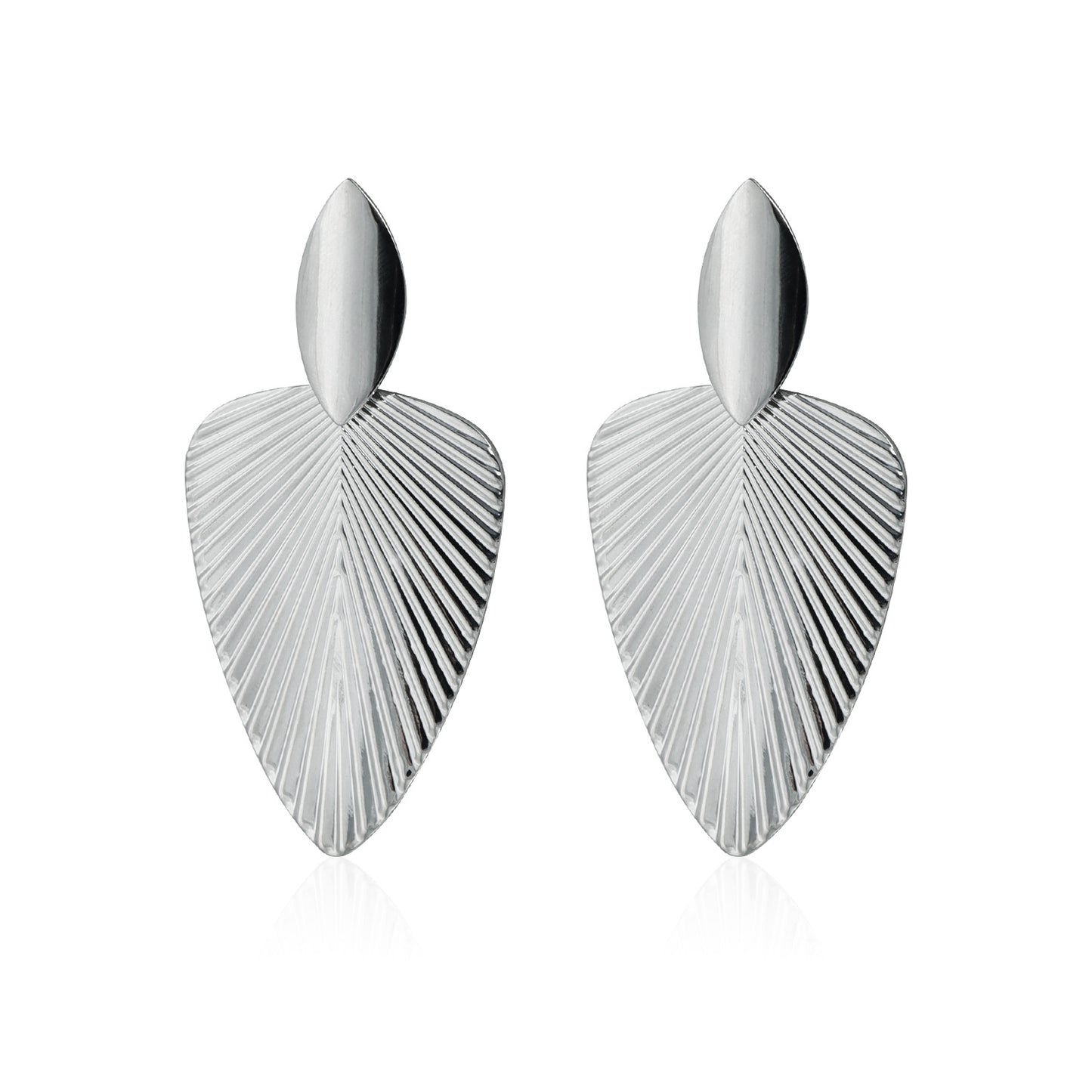 Vintage Luxury Textured Leaf Geometric Round Zinc Alloy Plated Stud Earrings for Women