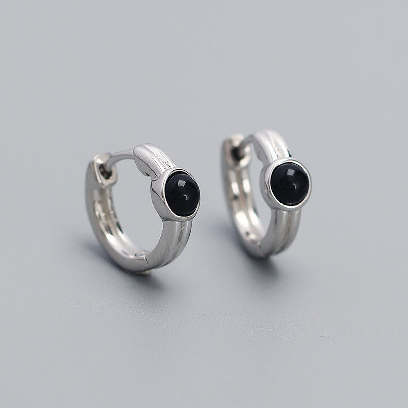 Orecchini a clip geometrici minimalisti in argento sterling S925 placcati per donna