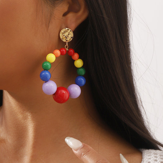 Pendientes Minimalistas Geométricos de Resina para Mujer en Colores Caramelo con Acabado Artesanal