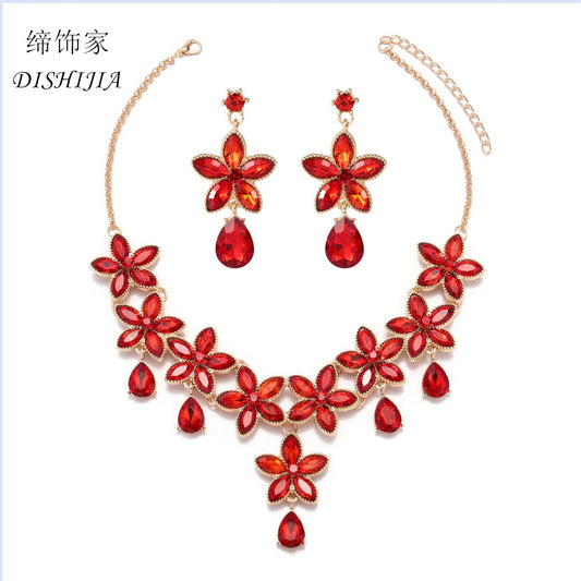 Original Design Star Moon Cloud Universe Pattern Electroplated Alloy Necklace and Earrings Set with Crystal Pendant on O-Chain for Women