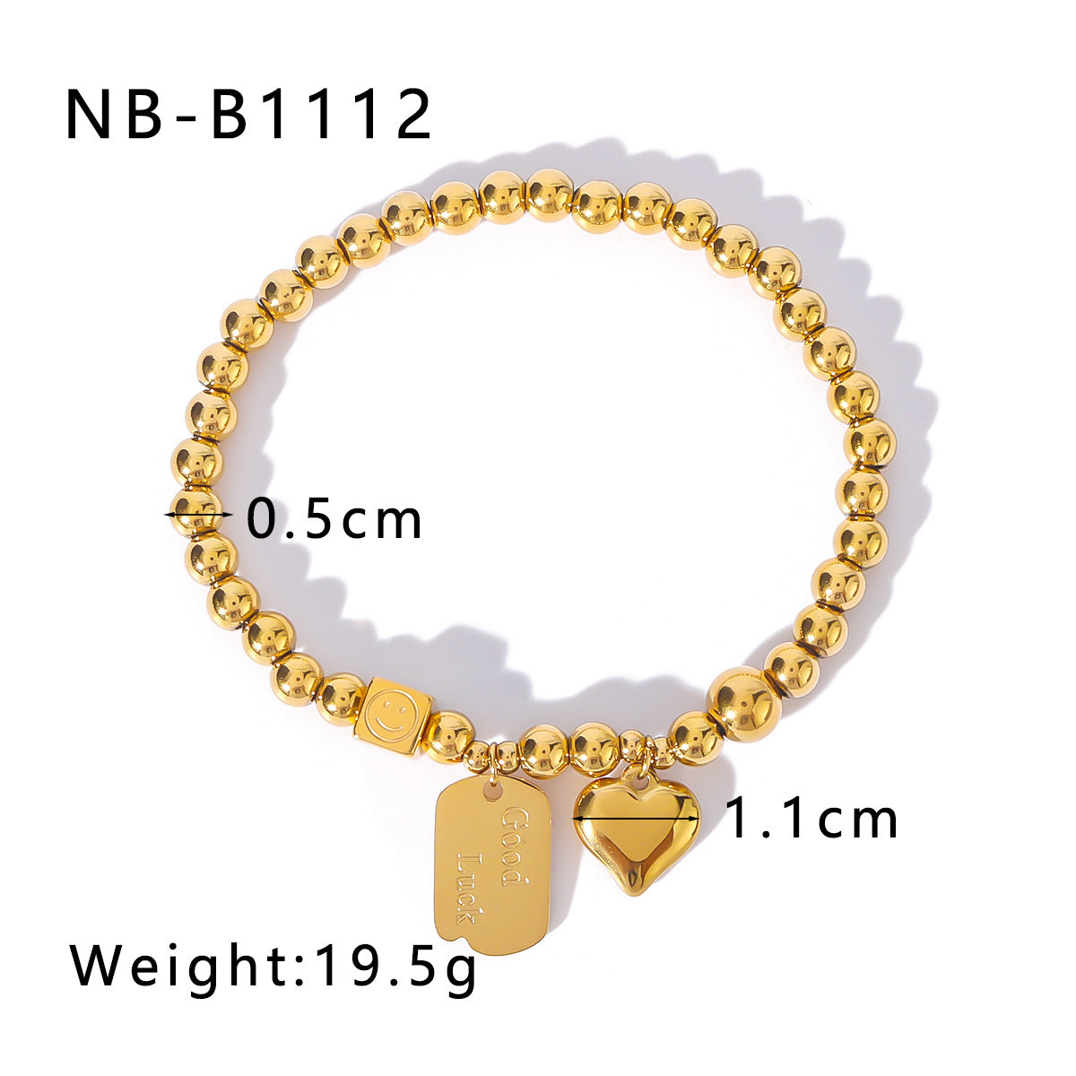 Minimalist French-Style Round Geometric Titanium Steel Bracelet with Rhinestone Inlay and Polished Finish for Women