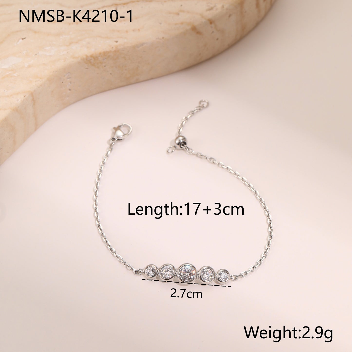 Fashionable Heart-Shaped Zirconia-Set Stainless Steel Bracelet with 18K Gold Plating for Women