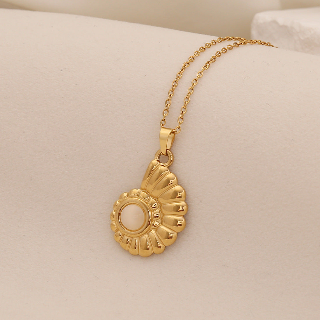 Personalized Stainless Steel Ocean Animal Pendant Necklace with Cat's Eye Stone