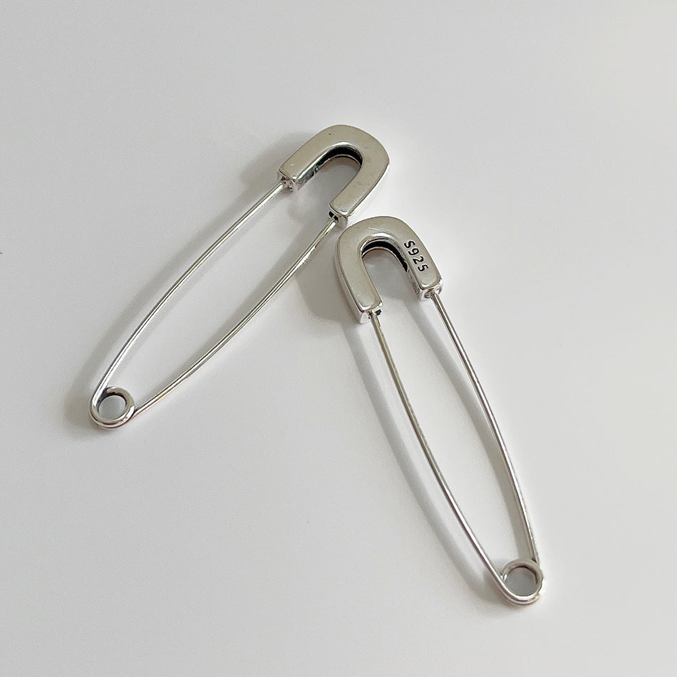 Vintage 925 Sterling Silver Teardrop Pin Earrings for Women