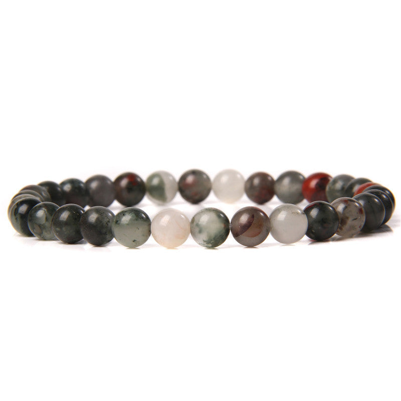 Elegant Casual Geometric Natural Agate Beaded Bracelet Unisex 6mm