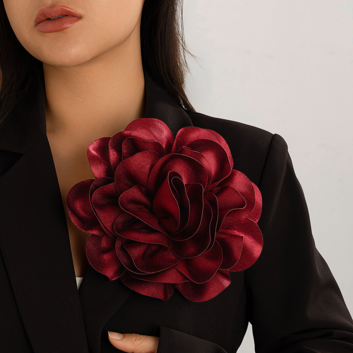 Handmade Fabric Floral Brooch Pin for Women