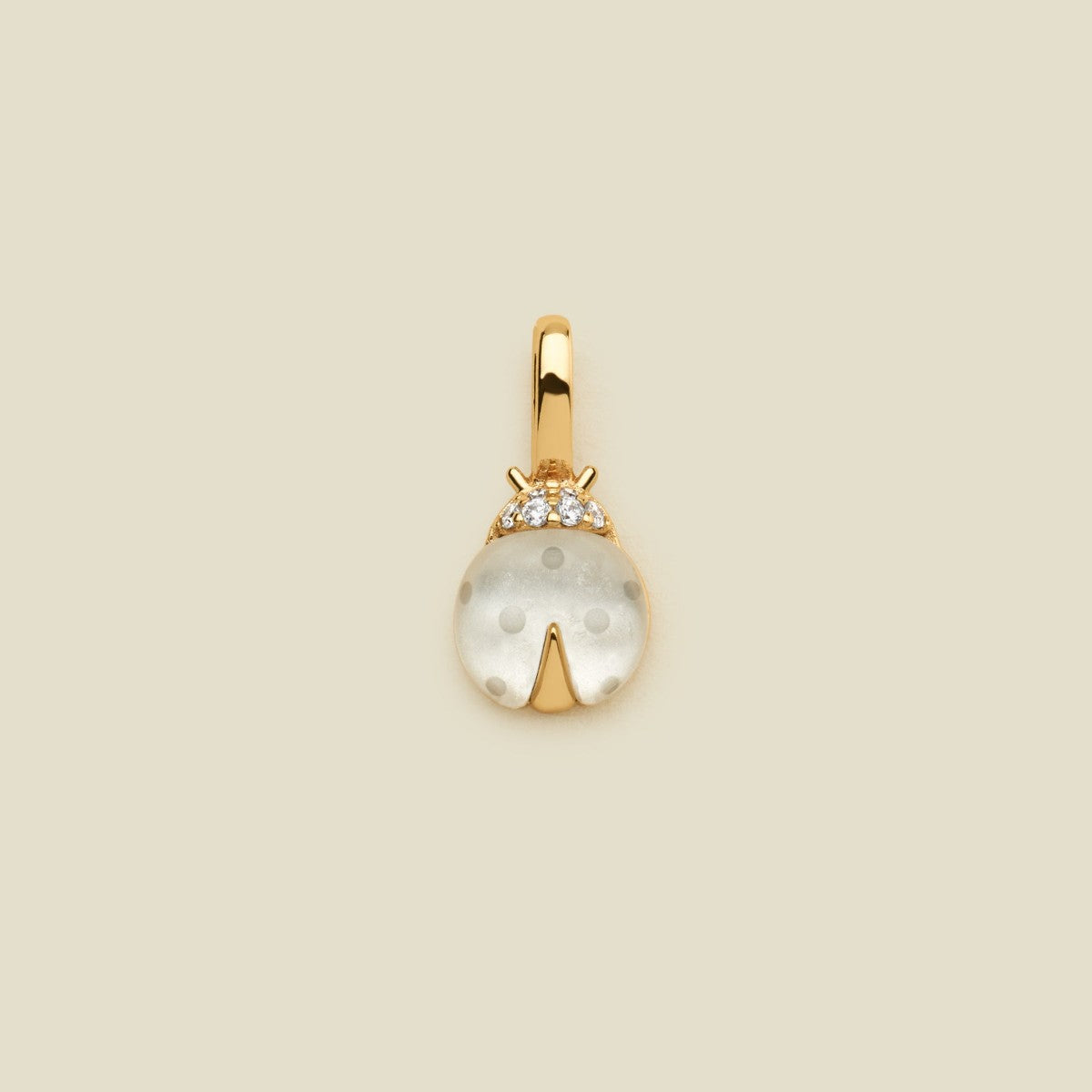 Ciondolo Minimalista placcato oro in ottone a forma di cuore con strass e barretta quadrata