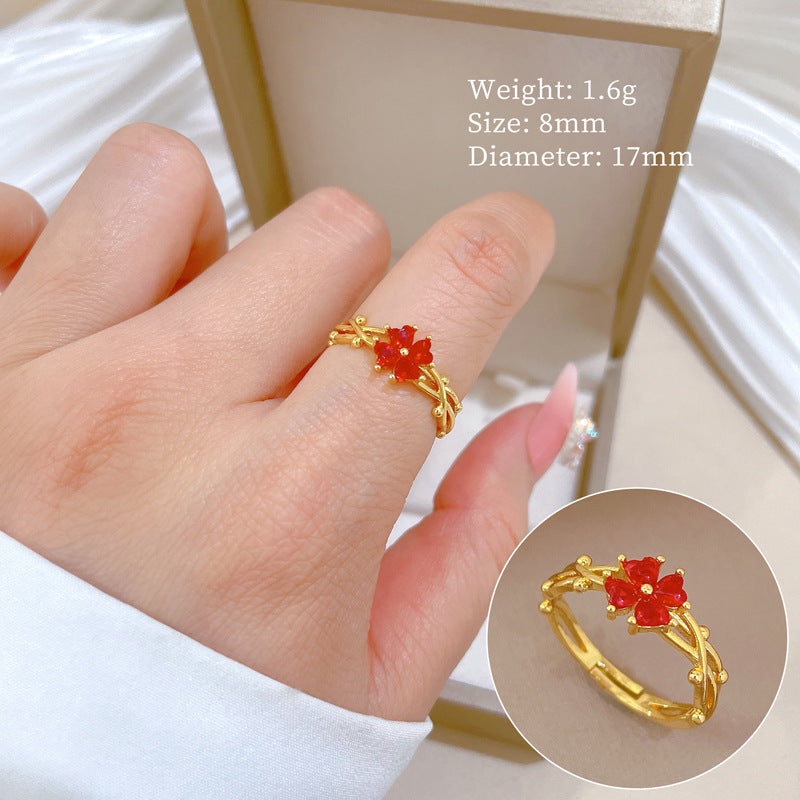 Sweet Minimalist Gold Plated Brass Crown Ring Adjustable Open Band for Women and Couples