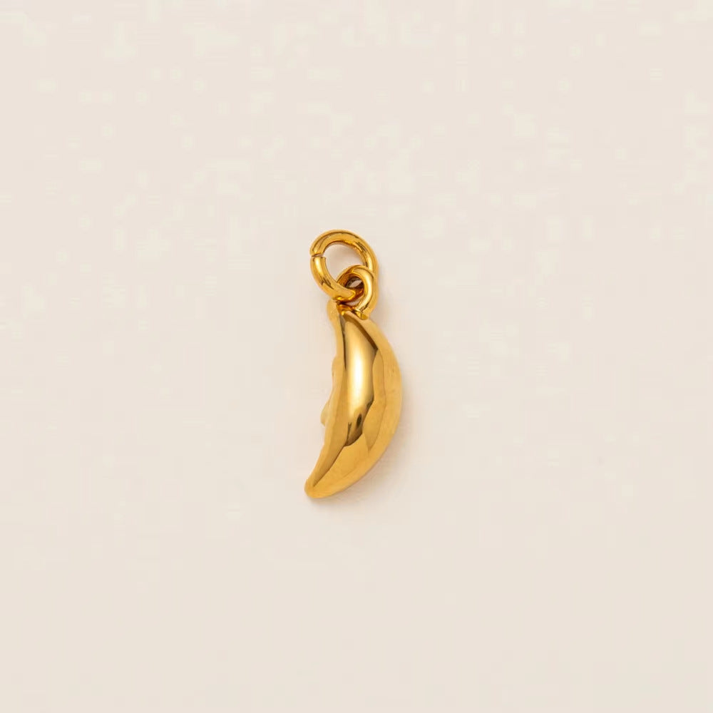 Vintage 18K Gold Plated Stainless Steel Star Sun Charm Bar for Women