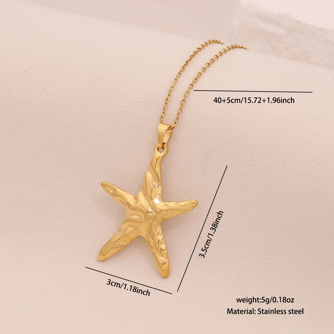 Personalized Stainless Steel Ocean Animal Pendant Necklace with Electroplated Finish - Starfish, Turtle, Seahorse & Tropical Fish Designs