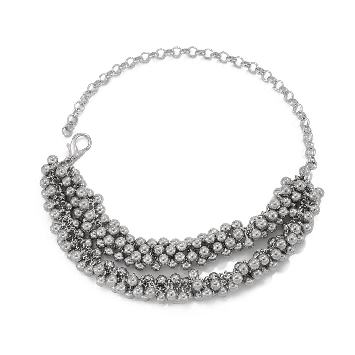 Minimalist Geometric Round Iron Plated Multi-layer Choker Necklace for Women