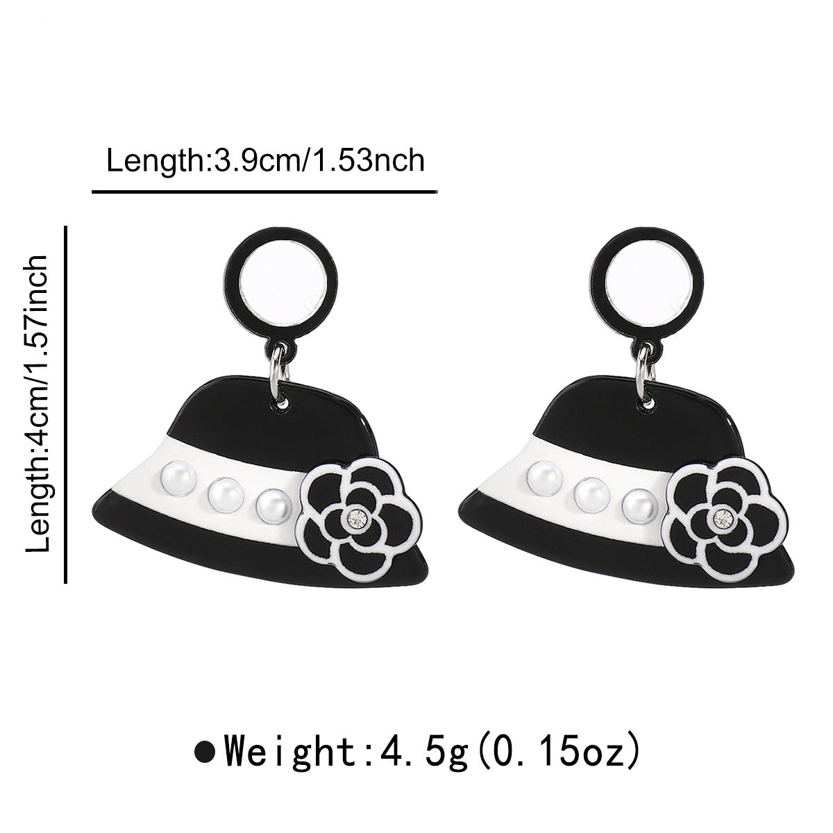 Cute Floral Acetate Stud Earrings with Camellia Design for Women