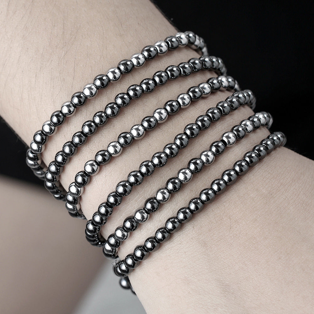 Vintage Punk Matte Brass Bracelet Set with Cubic Zirconia Crown Lion Head and Dice Beads
