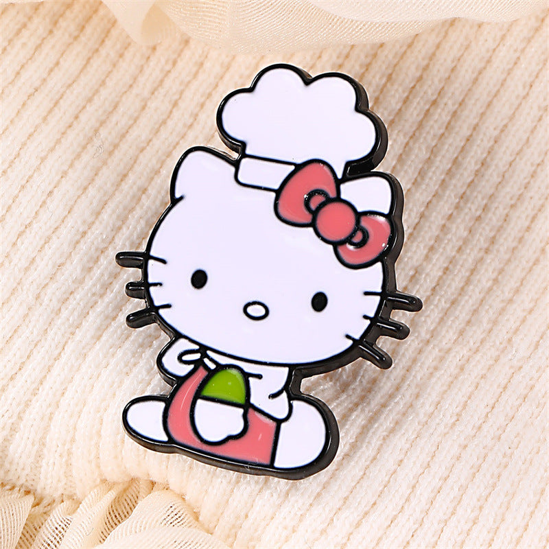 Spilla Sanrio Cartoon Kawaii con Acrilico e Lega di Zinco, Forma di Animale e Personaggio, Finitura in Resina Drip, Accessorio Moda Unisex