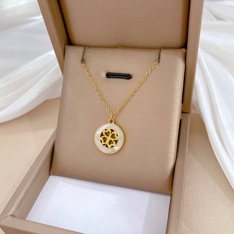 Collana in acciaio al titanio geometrica minimalista per unisex con catena irregolare