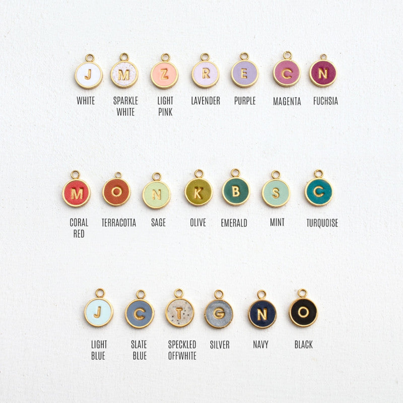 Candy Color Drip Oil 18K Gold Plated Letter Charm Bar Titanium Steel Necklace