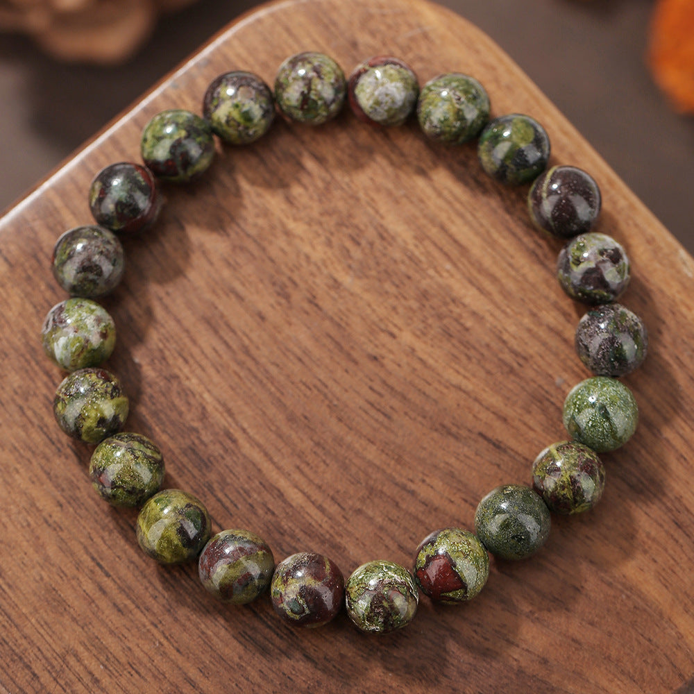 Vintage Bohemian Round Geometric Volcanic Stone Tiger Eye Rose Quartz Black Agate Amethyst Beaded Bracelet Unisex