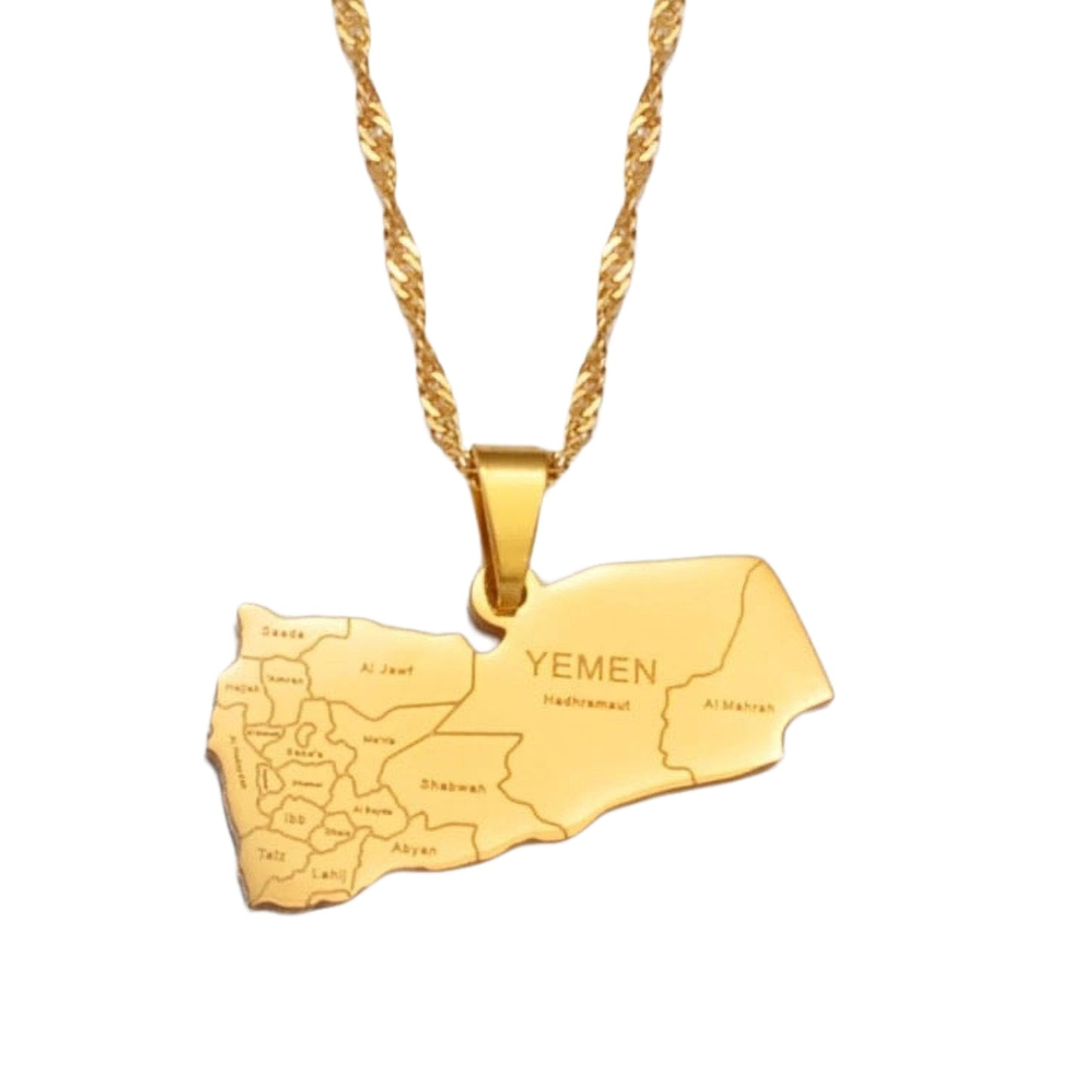 Minimalist Map City Pendant Necklace for Unisex in Stainless Steel with Titanium Steel Charm and Electroplated Finish