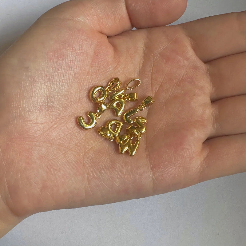 18K Gold Plated Letter Pendant Brass