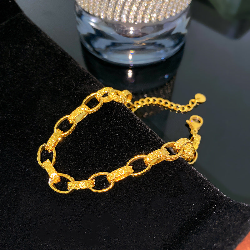 Minimalist Hip-hop Sweet Round Star Titanium Steel Plated Bracelet