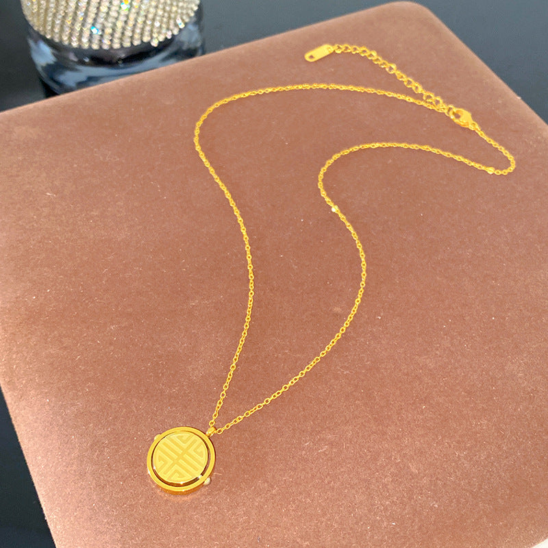 Elegant Geometric Titanium Steel Plated Necklace for Women