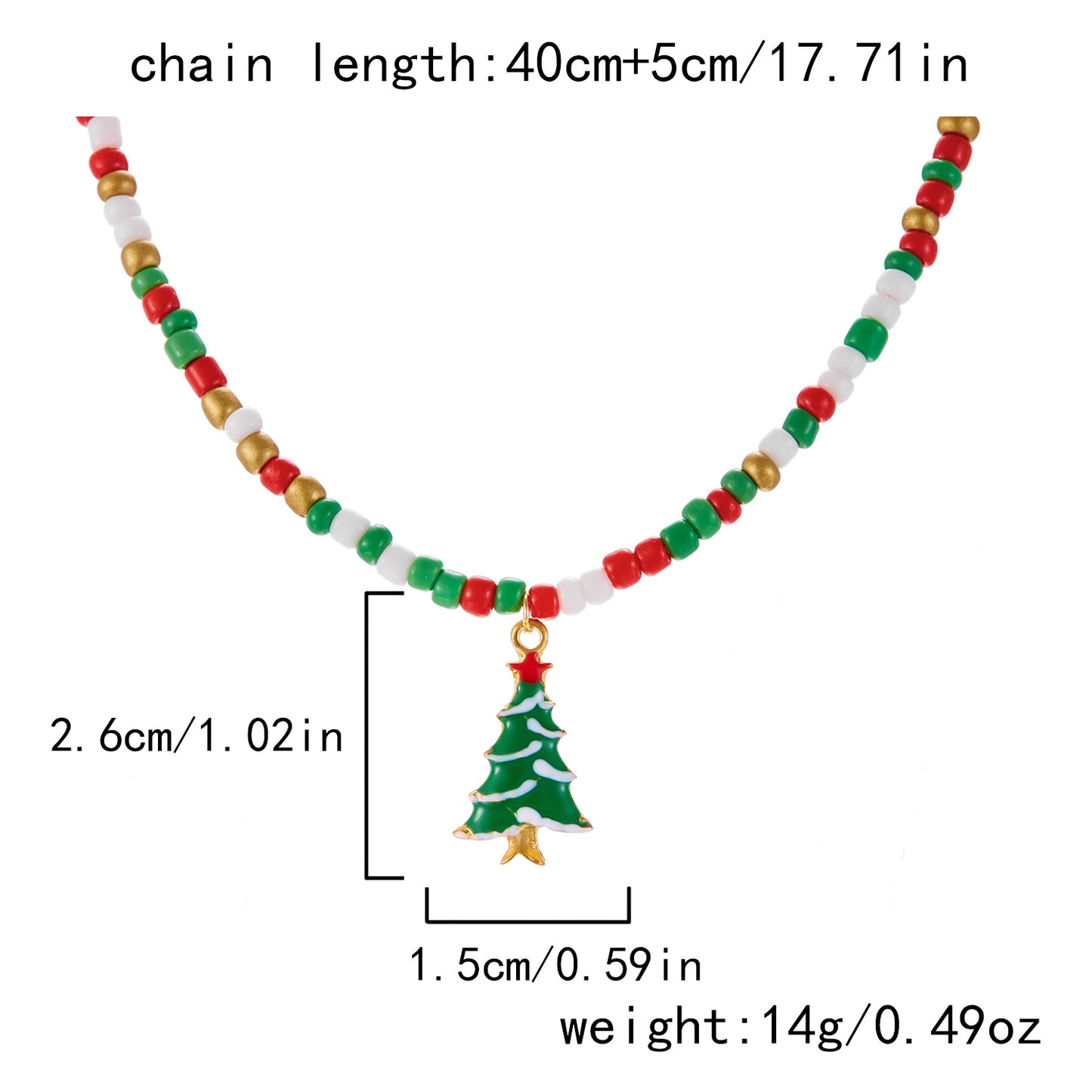 Ins Style Christmas Pendant Necklace with Santa Claus Snowman and Christmas Tree Charms in Zinc Alloy with Enamel Finish for Women