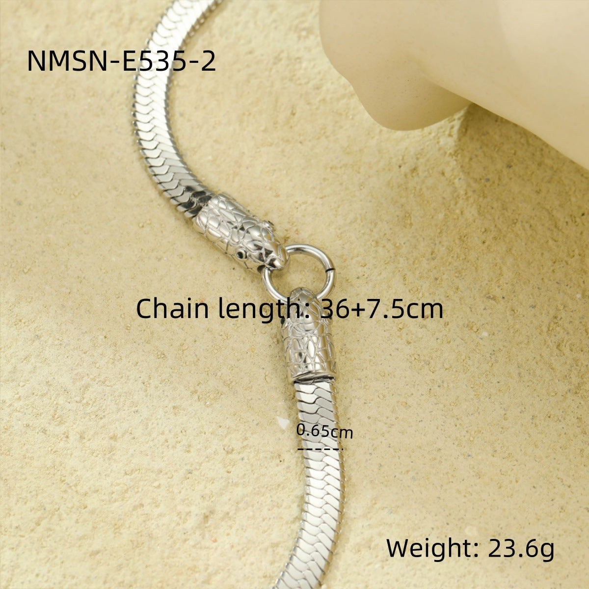 Collana minimalist in acciaio inossidabile a catena serpente placcata oro 18K da donna