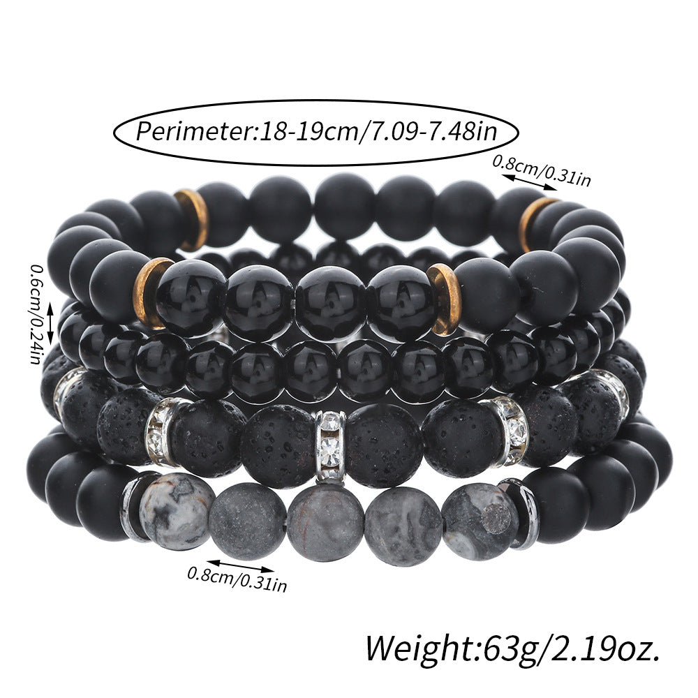 Handmade Geometric Round Stone Bracelet for Men and Women