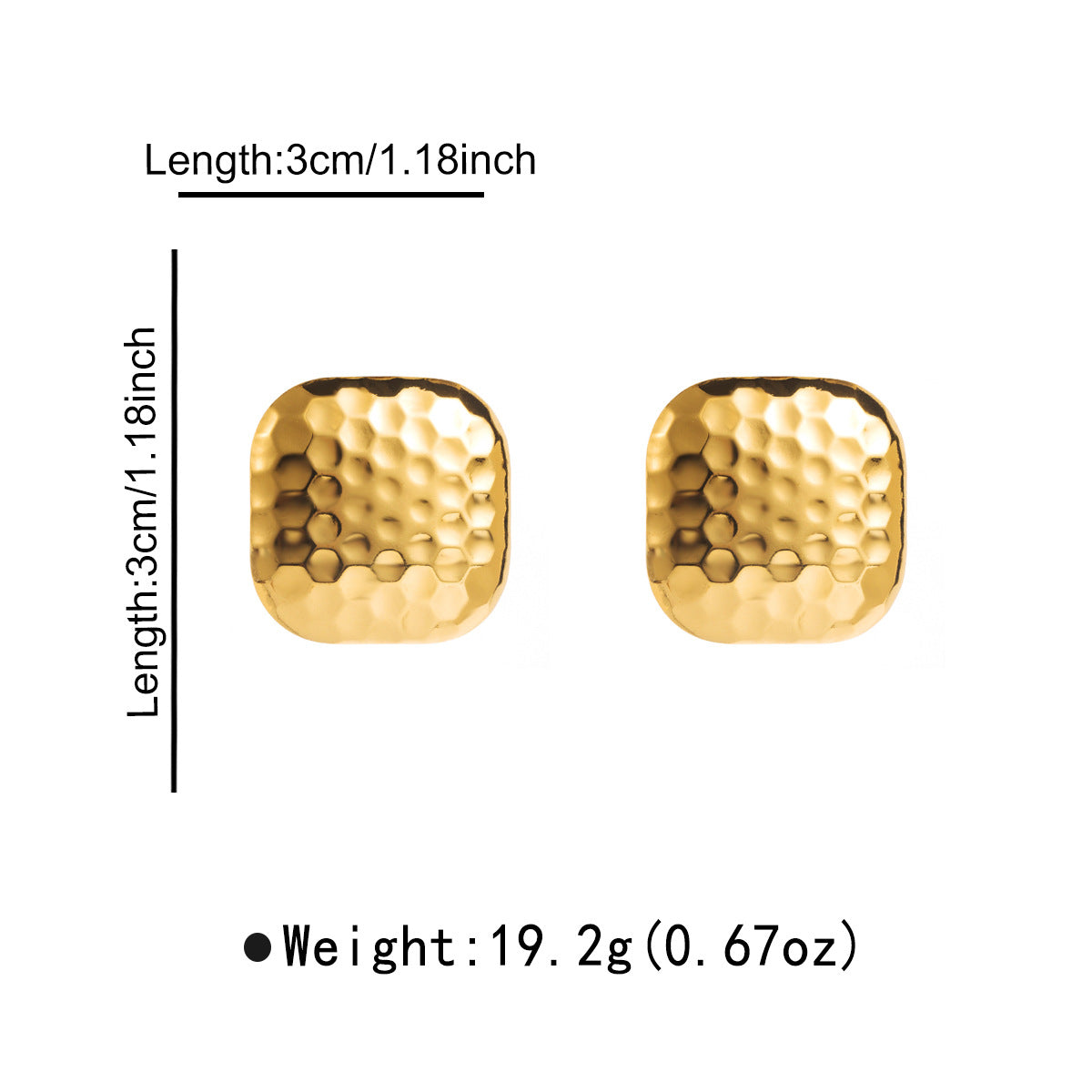 Orecchini da donna geometrici minimalisti in acciaio inossidabile con placcatura in oro