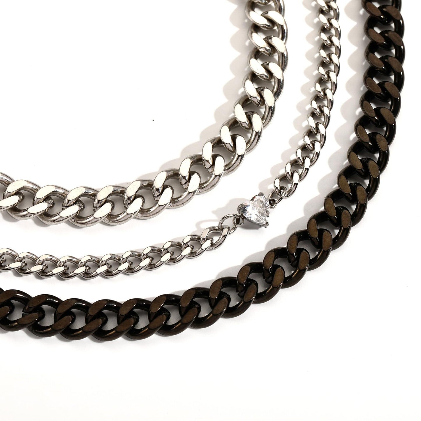 Minimalist Heart Geometric Stainless Steel Plated Cuban Link Chain Bracelet Unisex Adjustable Fashion Jewelry Gift