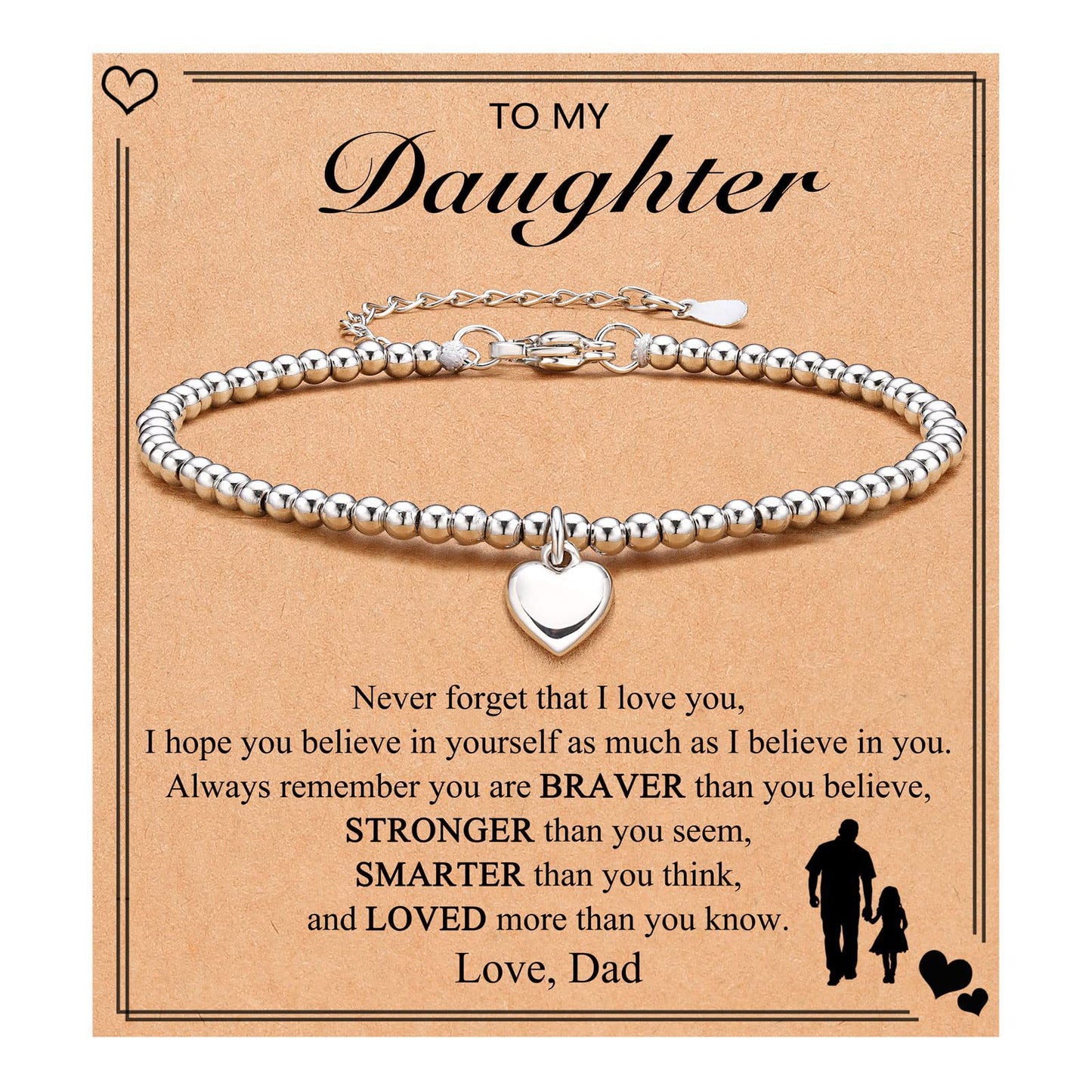 Elegant Heart Shape Titanium Steel Silver Plated Pearl Bracelet for Women
