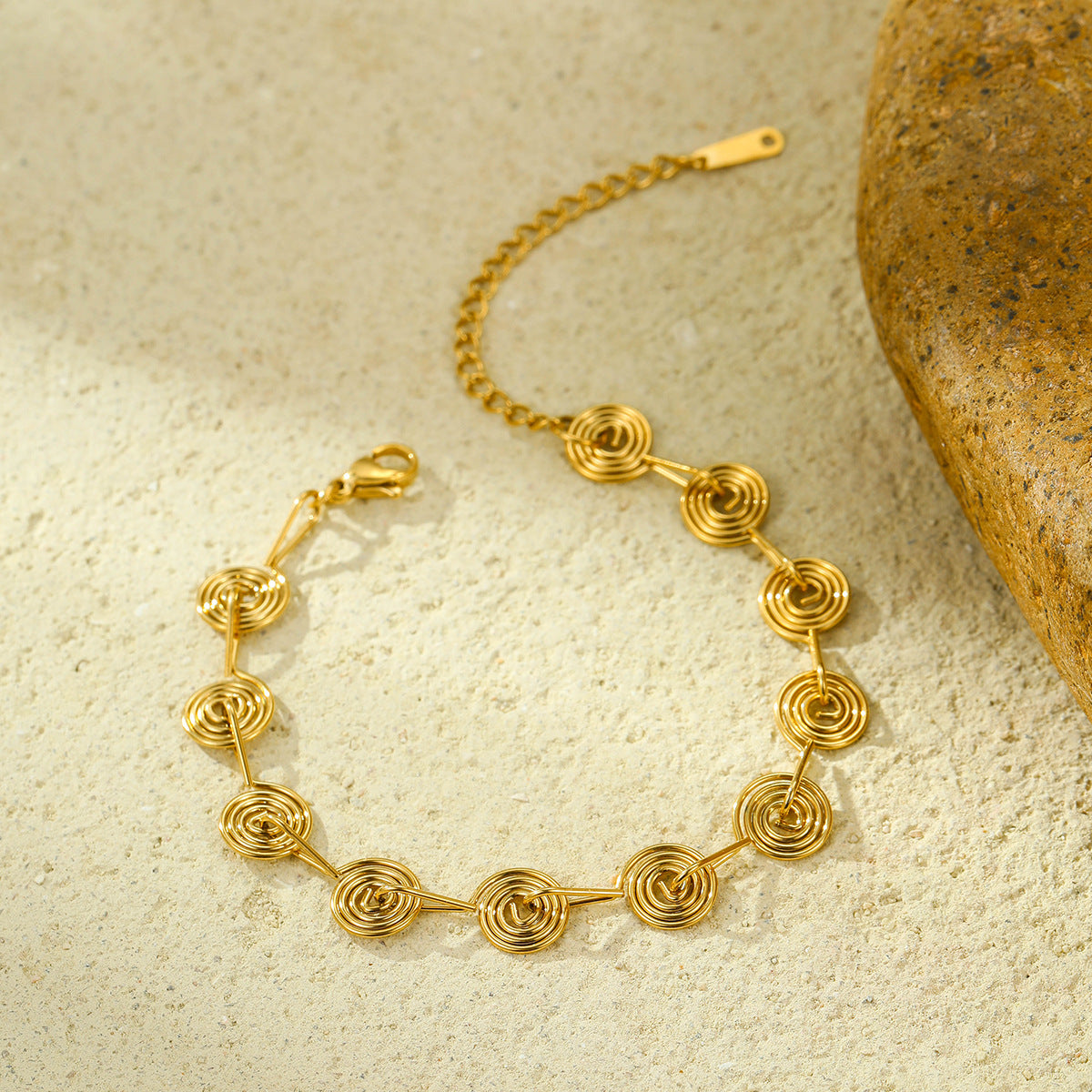 Collana a Spirale Geometrica in Acciaio Inossidabile con Finitura Placcata da Donna, Gioielli Minimalisti alla Moda da Ufficio