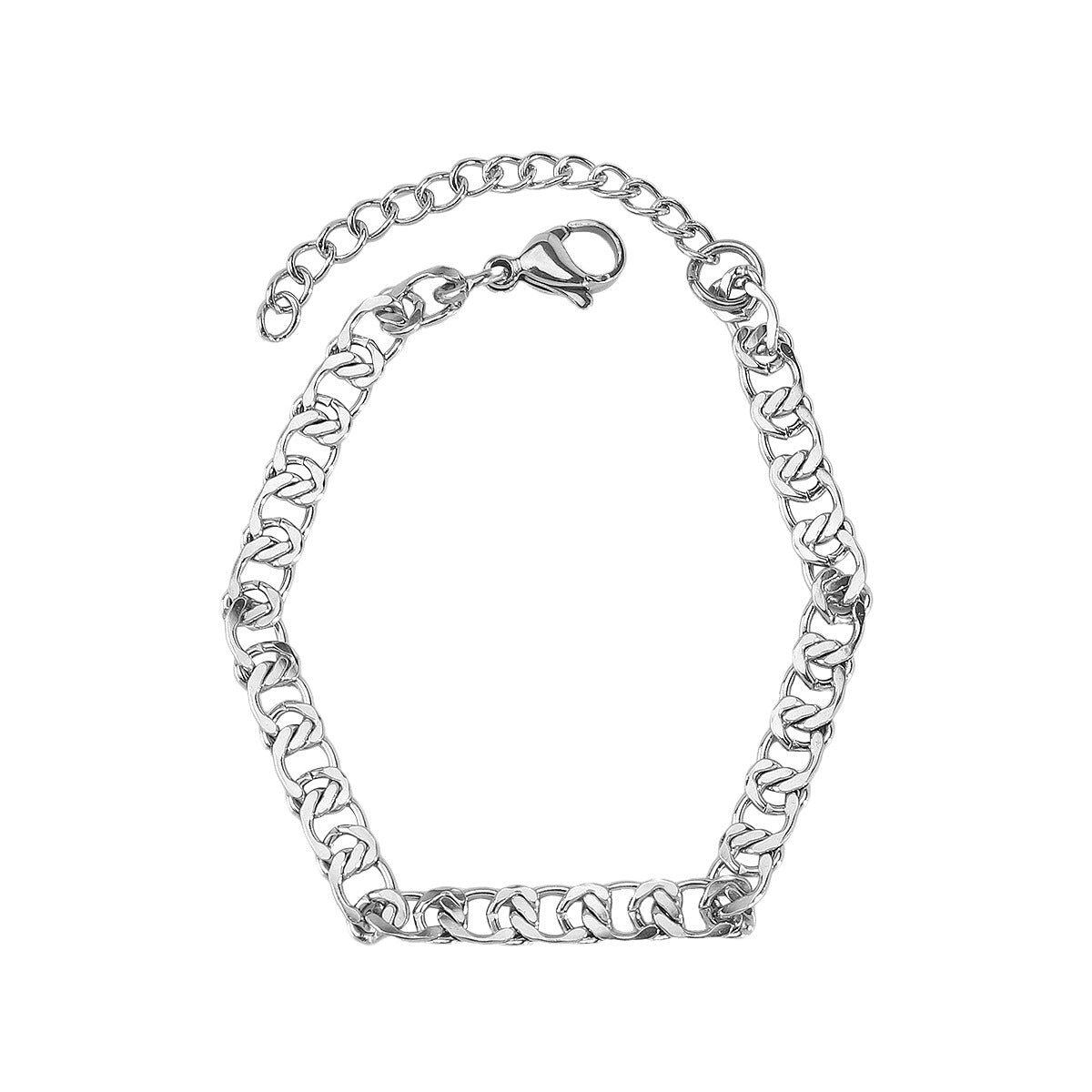 Elegante Pulsera Chapada de Acero Inoxidable con Diseño Geométrico para Mujer, Accesorio de Moda Minimalista