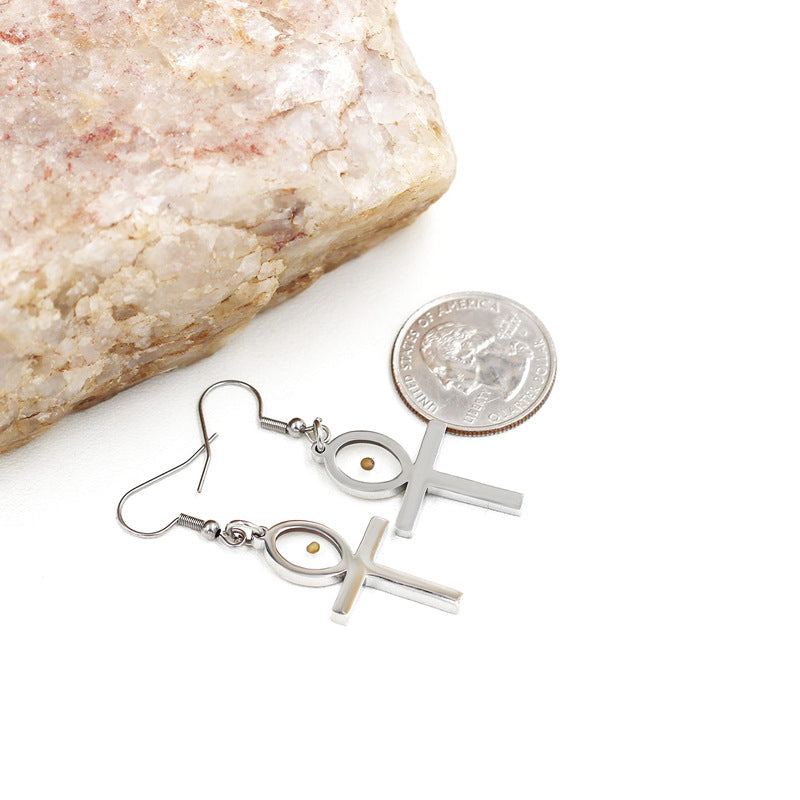 Minimalist Heart-Shaped Polished Stainless Steel Earrings with Mountain-Inspired Design for Women
