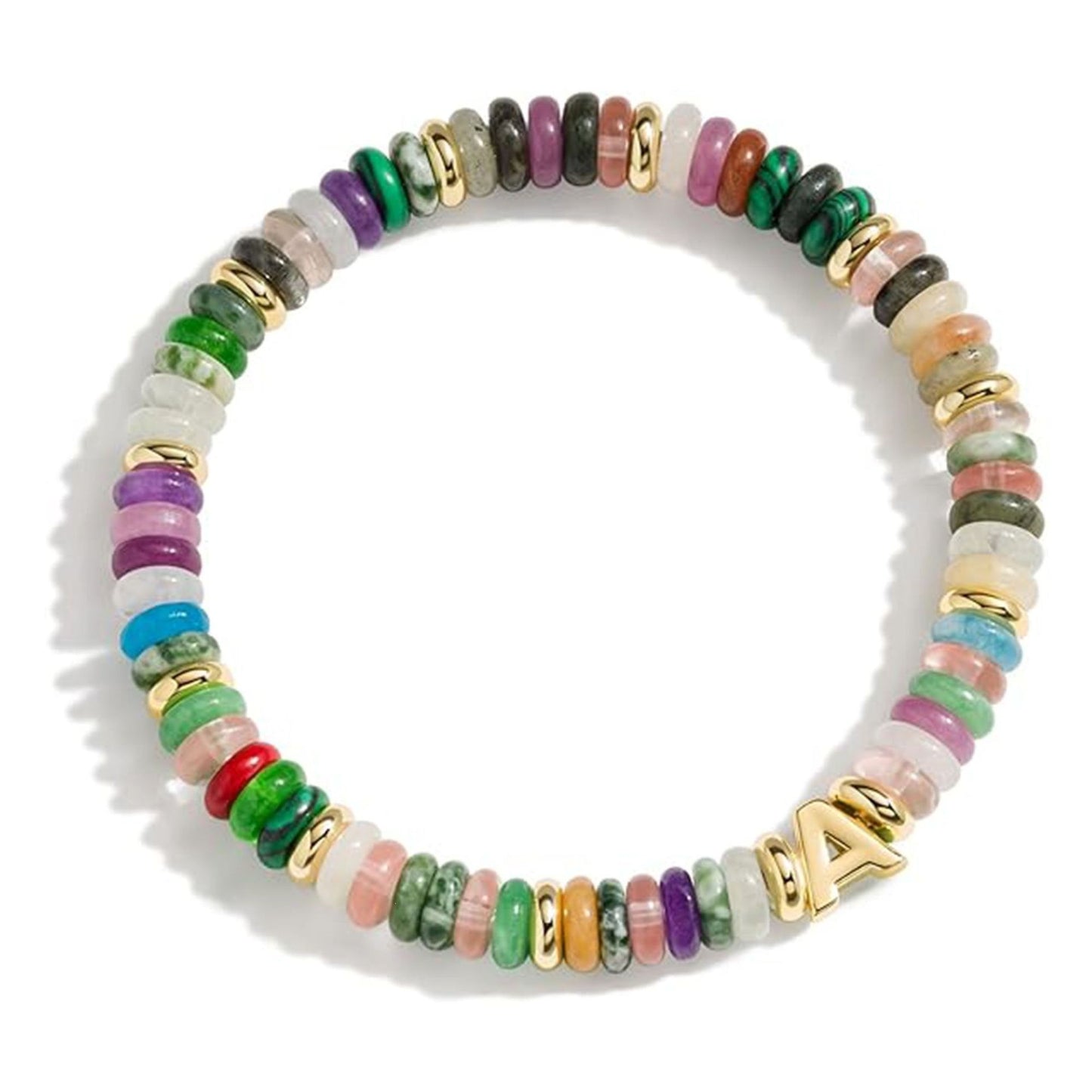 Bohemian Sweet Natural Gemstone Letter Beaded Bracelet for Women