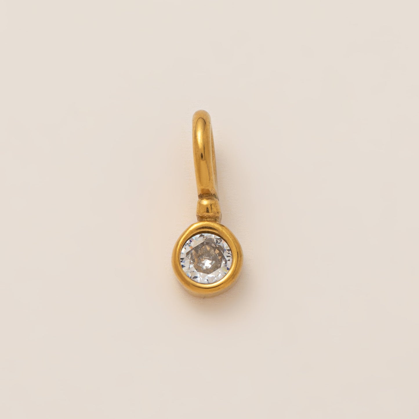 Vintage Geometric Stainless Steel 18K Gold Plated PVD Cubic Zirconia Pendant Necklace Charm Bar for Unisex
