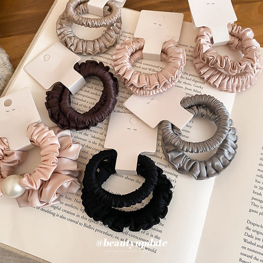 Elegante Elastico per Capelli Minimalista in Tessuto ad Alta Elasticità per Coda di Cavallo Quotidiana da Donna con Forma Geometrica Rotonda